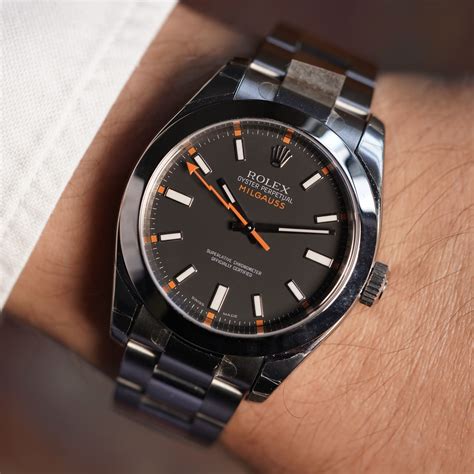 rolex black dial milgauss|vintage Rolex Milgauss black dial.